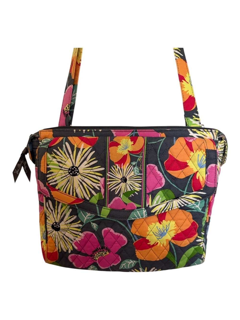 Vera Bradley Jazzy Blooms laptop/tablet Crossbody Bag/Purse/Briefcase, 12x10x2